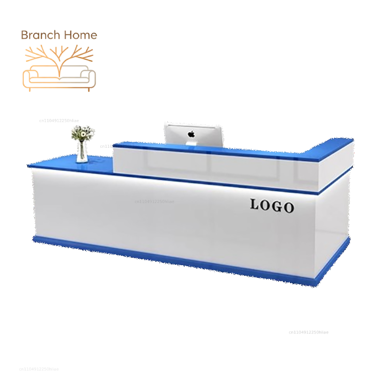 Office Furniture Usa - เคาน์เตอร์ต้อนรับหรูหราพร้อมที่เก็บของ แบบสั่งทำพิเศษสำหรับร้านเสริมสวยและอุตสาหกรรม สไตล์อเมริกัน เฟอร์นิเจอร์สำนักงาน