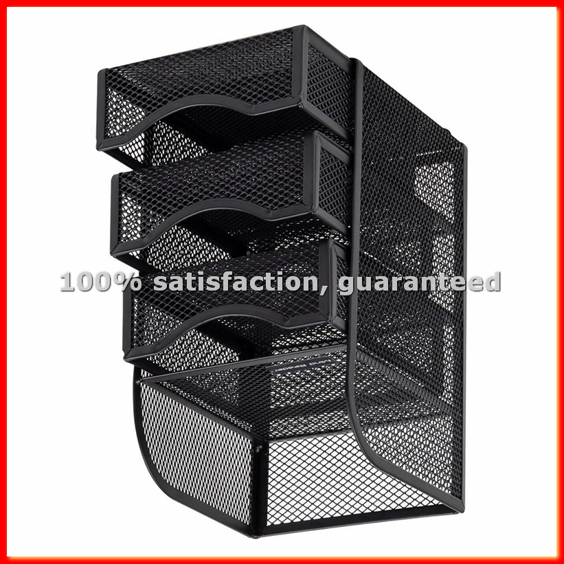 Paper Basket Mesh - ที่เก็บอุปกรณ์เสริมสำหรับเดสก์ท็อปพร้อมลิ้นชัก, ตะกร้าใส่คลิปหนีบกระดาษ, พื้นที่ทำงาน, สำนักงาน, ตาข่ายโลหะ-A13G