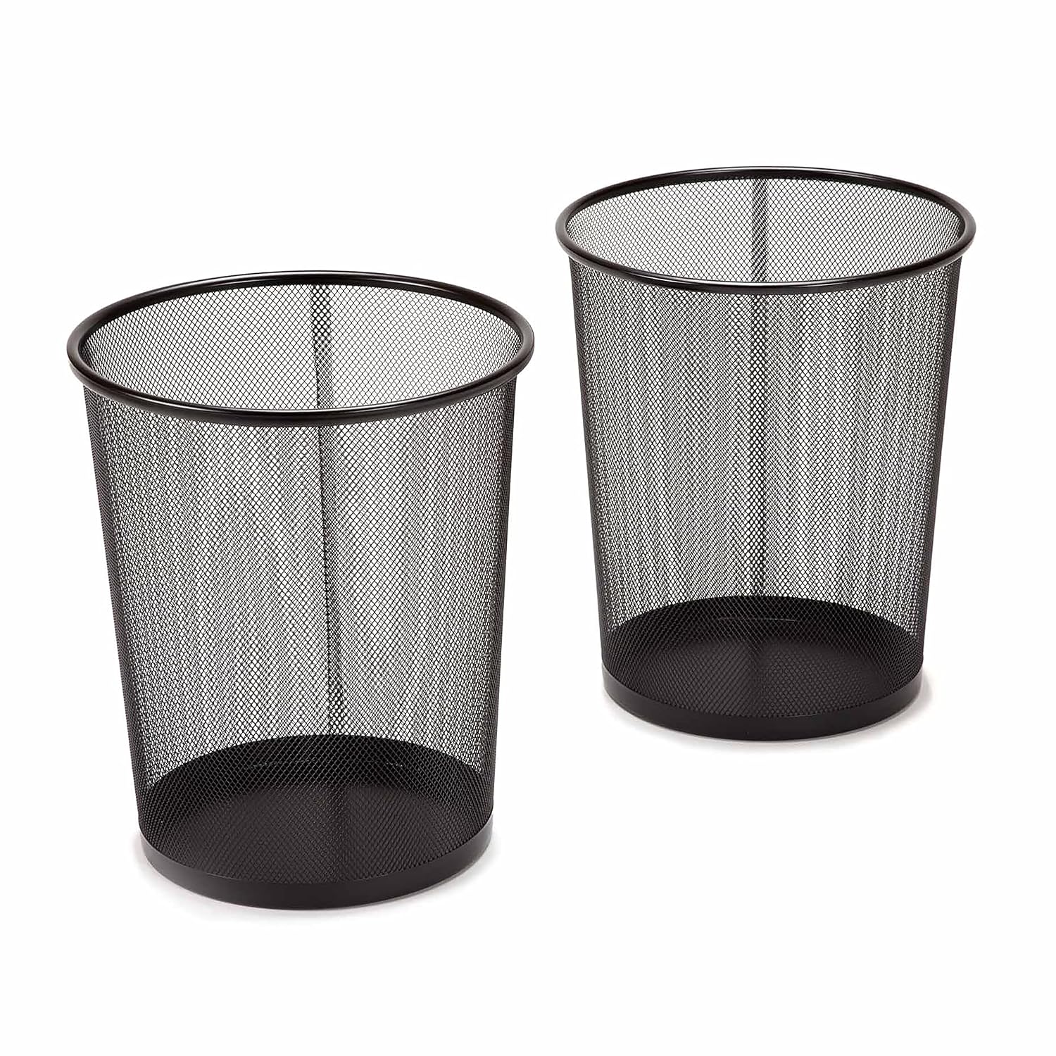 Paper Basket Mesh - ถังขยะตาข่ายเหล็กทรงกลม 2 แพ็ค สำหรับใส่ขยะหรือรีไซเคิลในบ้าน สำนักงาน หรือโรงรถ
