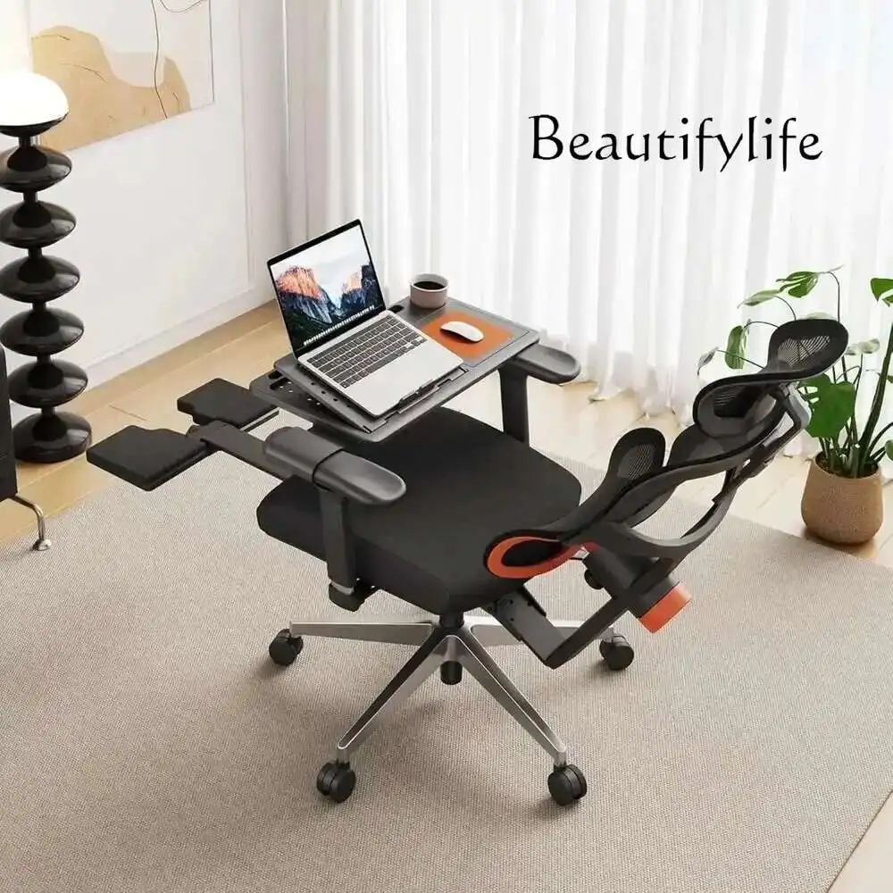 Office Furniture Jb - เก้าอี้สำนักงาน JB, เก้าอี้ทำงานพนักพิงสูงพร้อมที่วางแล็ปท็อป, ปรับระดับความลึกและความสูงของเบาะนั่งได้, รองรับหลังส่วนล่างอัตโนมัติ