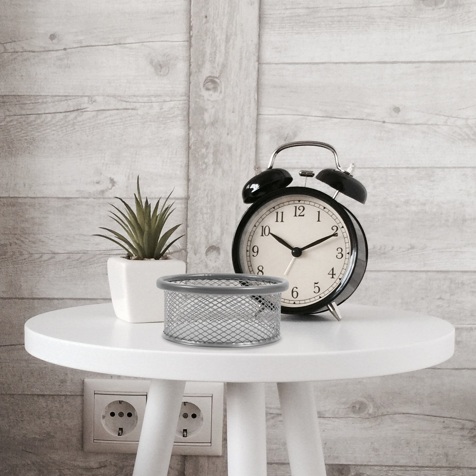 Paper Basket Mesh - ที่ใส่คลิปหนีบกระดาษเหล็ก 4 ชิ้น สำหรับโต๊ะทำงาน ดีไซน์ตาข่าย ที่จัดเก็บเครื่องเขียน