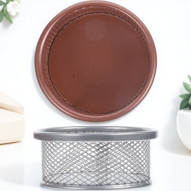 Paper Basket Mesh - 2 ชิ้น ที่เก็บคลิปหนีบกระดาษโลหะตาข่าย ที่จัดระเบียบโต๊ะทำงาน ตะกร้าเก็บคลิปหนีบกระดาษ กล่องเก็บของจุกจิกในสำนักงาน