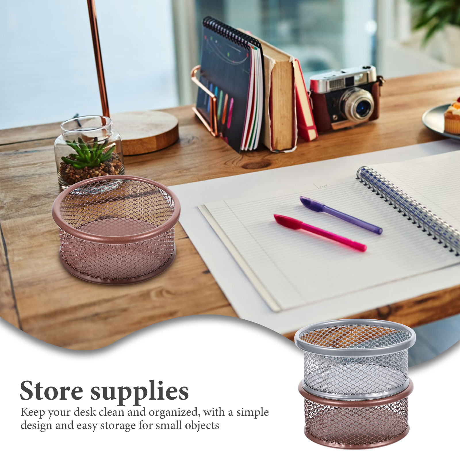 ที่ใส่คลิปหนีบกระดาษโลหะ 2 ชิ้ - Paper Basket Mesh บทวิจารณ์และราคา