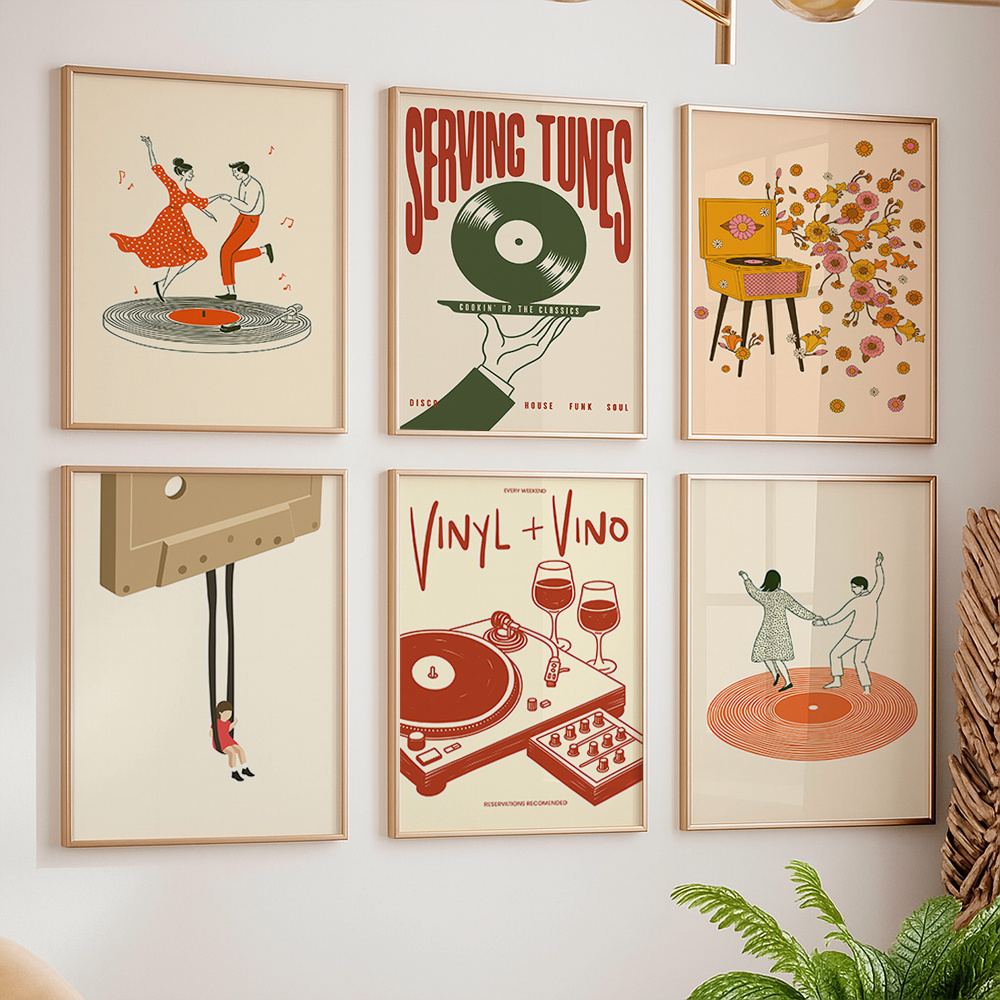 โปสเตอร์ผ้าใบลายดนตรีวินเทจ 1  - Office Furniture And Design บทวิจารณ์และราคา