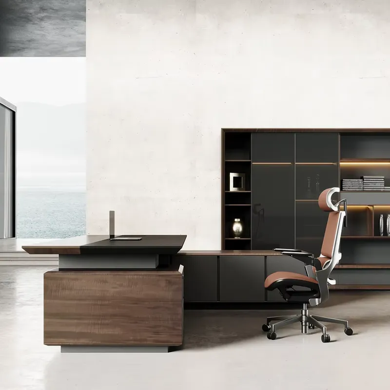 โต๊ะทำงานผู้บริหารหรูหรา ไม้เน - Office Furniture And Desks บทวิจารณ์และราคา
